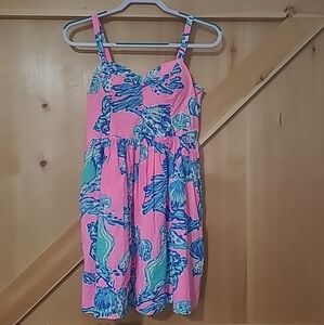 Lilly Pulitzer Size 2 Pink And Blue Seashell Print Sundress